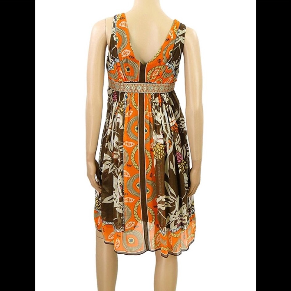 🦋SALE NICOLE MILLER STUDIO EMPIRE WAIST SILK DRES - Picture 4 of 8
